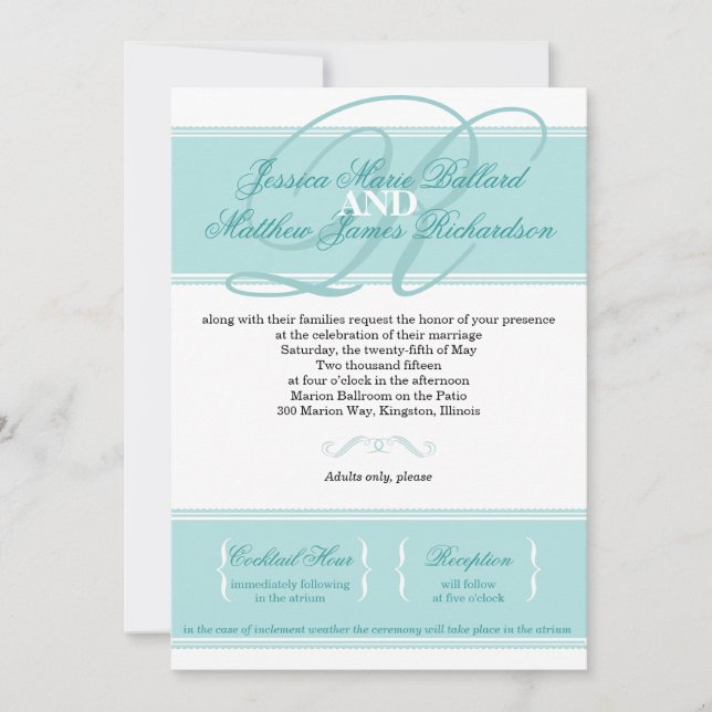 Invitación a la boda clásica (Anverso)