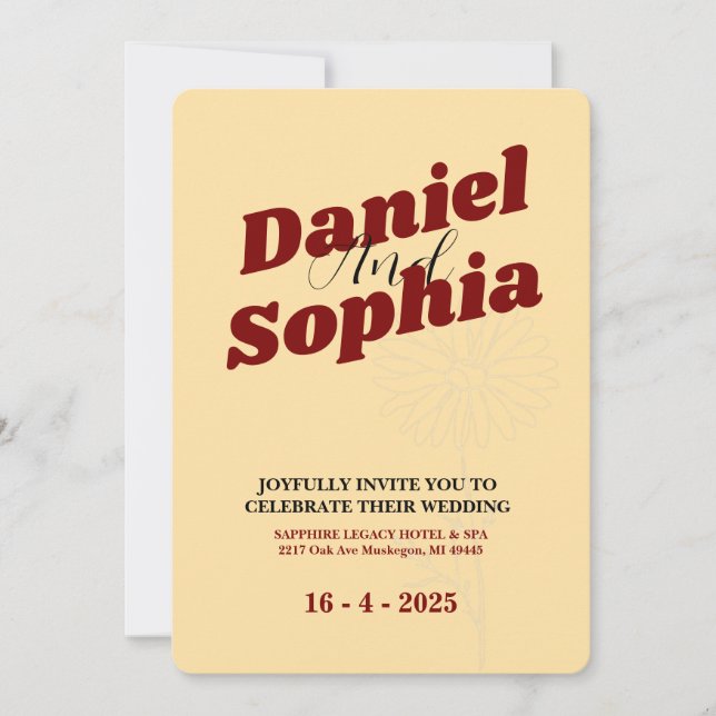Invitación a la boda clásica (Anverso)