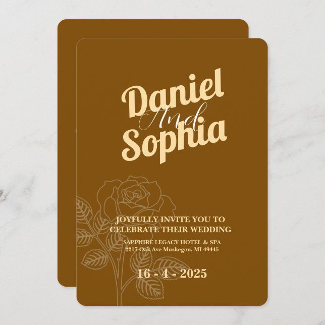 Invitación a la boda clásica (Anverso / Reverso)