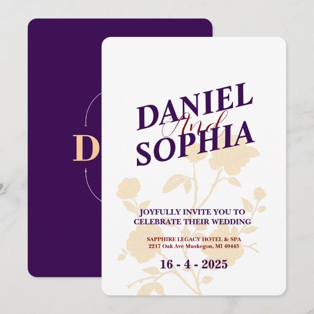 Invitación a la boda clásica (Anverso / Reverso)