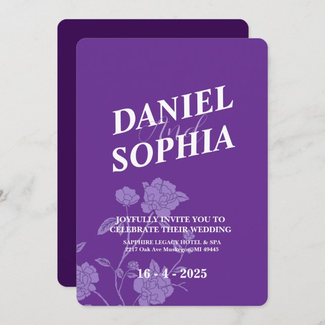 Invitación a la boda clásica (Anverso / Reverso)