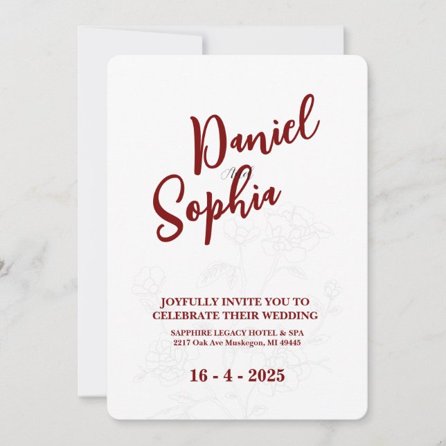 Invitación a la boda clásica (Anverso)
