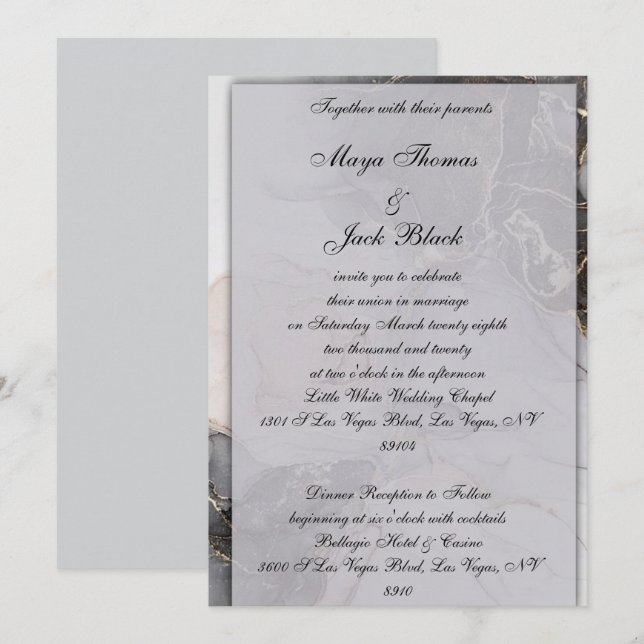 Invitación a la boda clásica (Anverso / Reverso)
