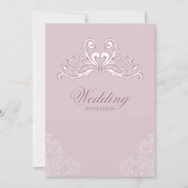 Invitación a la boda clásica barroca (Anverso)