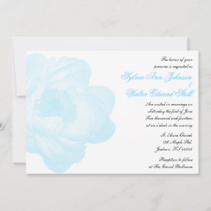 Invitación a la boda clásica Blue Peony