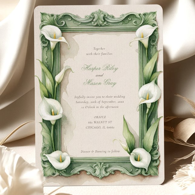 Invitación a la boda clásica Calla Lily Elegance (Subido por el creador)