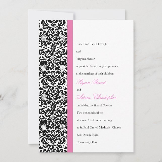 Invitación a la boda clásica de Damasco (Anverso)