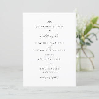 Invitación a la boda clásica de la corona