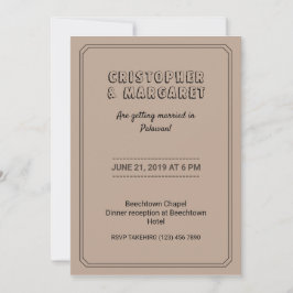 Invitación a la boda clásica de Rústico Marrón