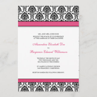 Invitación a la boda clásica del Damasco (cinta fu