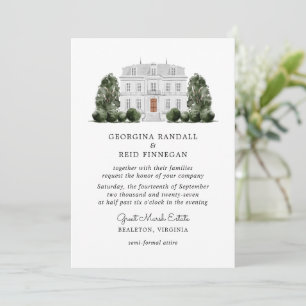 Invitación a la boda clásica Elegante mansión