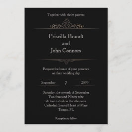 Invitación a la boda, clásica, estilizada, monogra