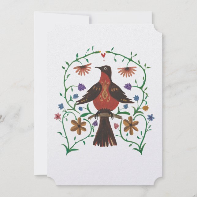 Invitación a la boda clásica Folksy (Anverso)