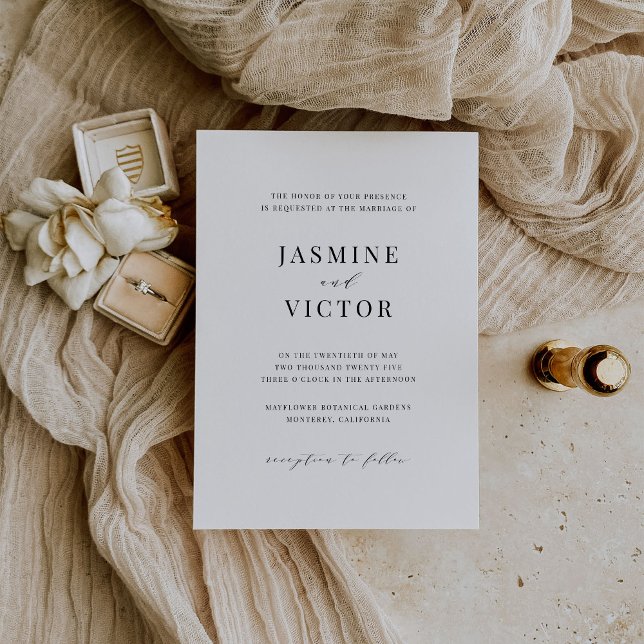 Invitación a la boda clásica J102 formal mínimo (Subido por el creador)