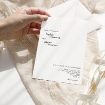 Invitación a la boda clásica moderna