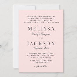 Invitación a la boda clásica Neutral Refinada de R