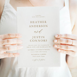 Invitación a la Boda Clásica Rustica de Oro