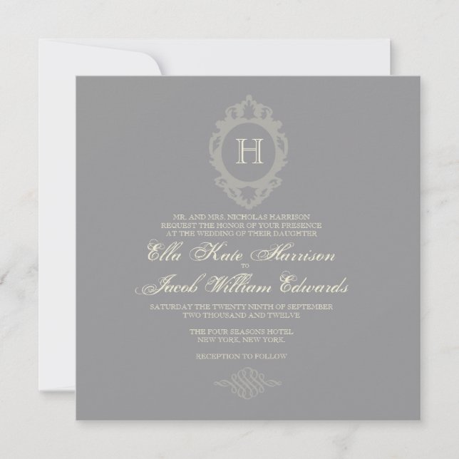 Invitación a la boda // Colección de monograma de  (Anverso)