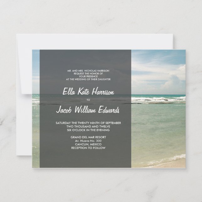 Invitación a la boda // Colección de playa moderna (Anverso)