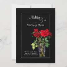 Invitación a la boda, Colección rosa roja/negro