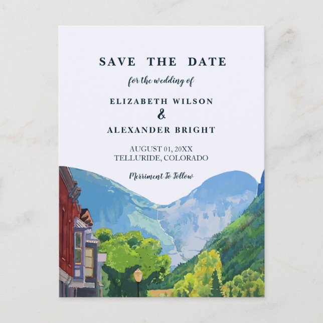 Invitación a la boda Colorado por Telluride Waterc (Anverso)