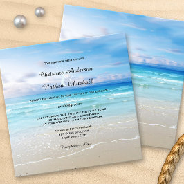 Invitación a la boda colorida de la playa o el des