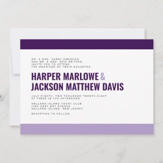 Invitación a la boda colorida y audaz