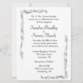 Invitación a la boda con acento blanco