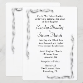 Invitación a la boda con acento blanco