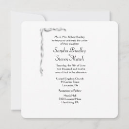 Invitación a la boda con acento blanco