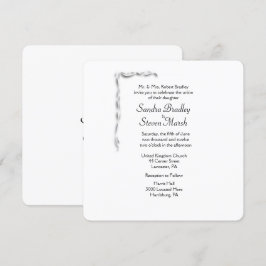 Invitación a la boda con acento blanco