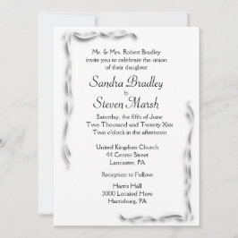 Invitación a la boda con acento blanco