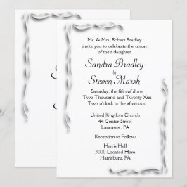 Invitación a la boda con acento blanco