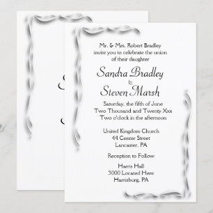 Invitación a la boda con acento blanco