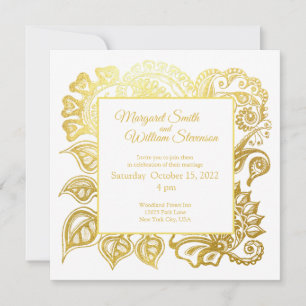 Invitación a la boda con adorno floral de purpurin