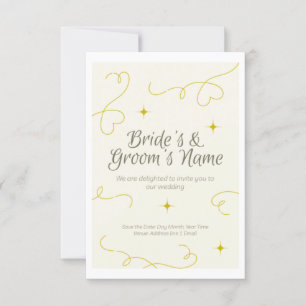 Invitación a la boda con amplio espacio para escri