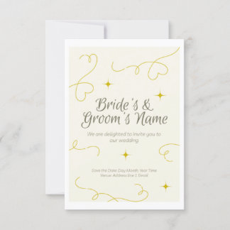 Invitación a la boda con amplio espacio para escri