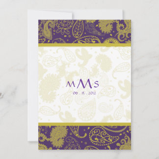Invitación a la boda con bandas Paisley