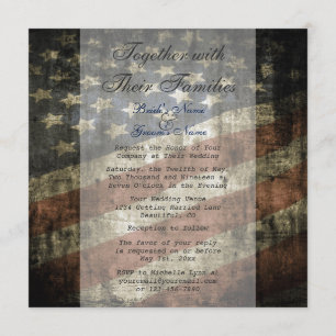 Invitación a la boda con bandera estadounidense pa