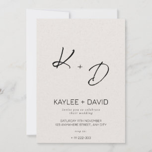 Invitación a la boda con clase beige mínima