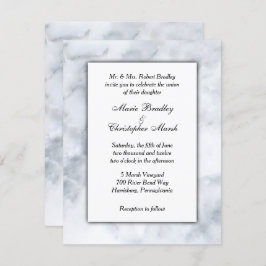 Invitación a la boda con clase de mármol blanco