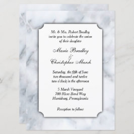 Invitación a la boda con clase de mármol blanco
