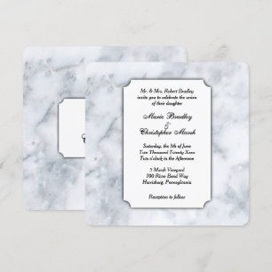 Invitación a la boda con clase de mármol blanco