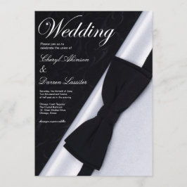 invitación a la boda con corbata de arco negro