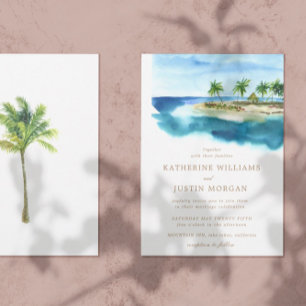 invitación a la boda con destino a la playa de agu