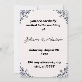 Invitación a la boda con diseños elegantes de esqu