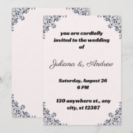 Invitación a la boda con diseños elegantes de esqu