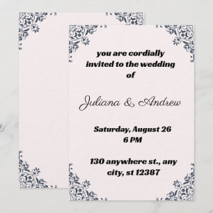 Invitación a la boda con diseños elegantes de esqu