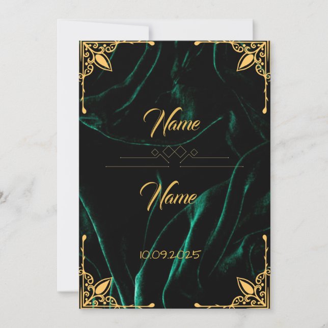 Invitación a la boda con efecto de terciopelo esme (Anverso)