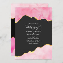 Invitación a la boda con el Agate Rosado y Oro